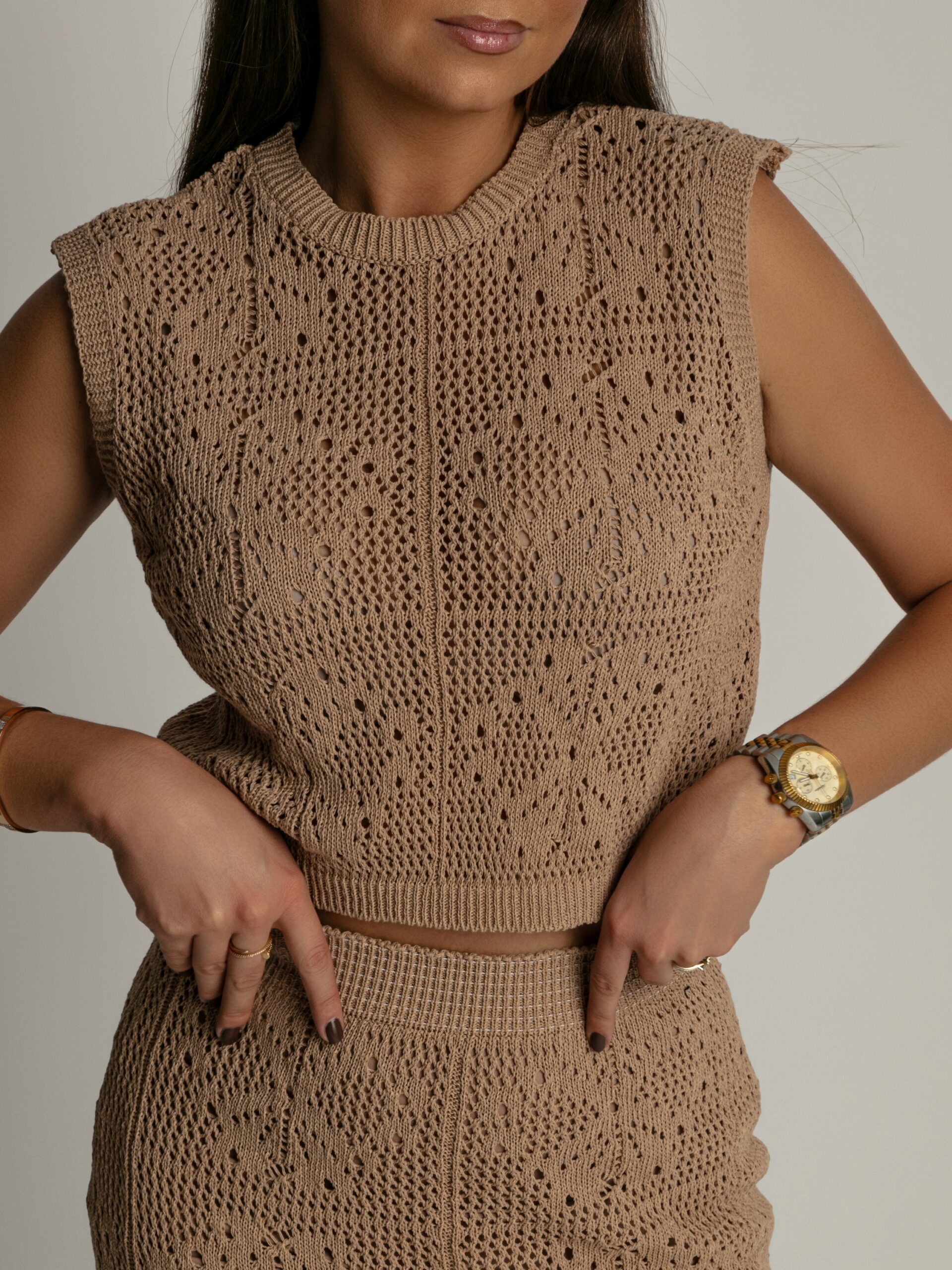 Komplet ażurowy BOHO LUMI cappuccino Komplet ażurowy BOHO LUMI cappuccino