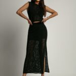 Komplet ażurowy BOHO LUMI czarny