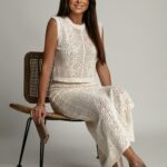 Komplet ażurowy BOHO LUMI beżowy