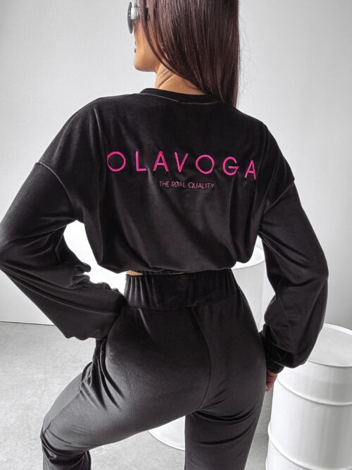 Komplet welurowy PEARLS OLAVOGA czarny