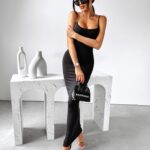 Sukienka elastyczna Maxi MIDNIGHT Ola Voga czarna