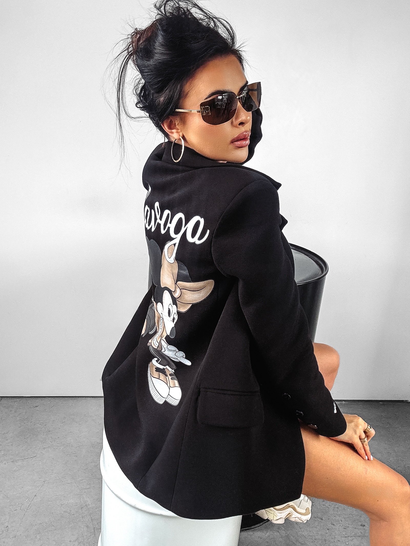 Marynarka damska PRINT Ola Voga czarna