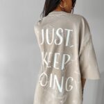 Sukienka oversize/T-shirt Gamb Ola Voga beżowa