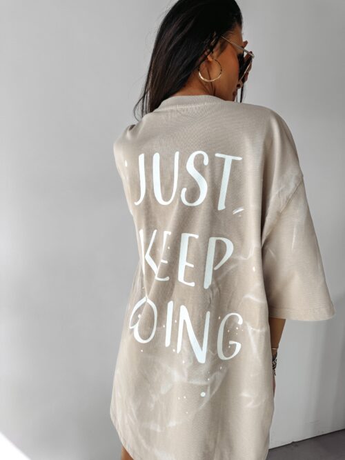 Sukienka oversize/T-shirt Gamb Ola Voga beżowa