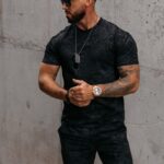 Komplet męski bawełniany INITIAL OLAVOGA czarny