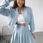 Komplet ze spódnicą ANSWEAR OLAVOGA błękitny