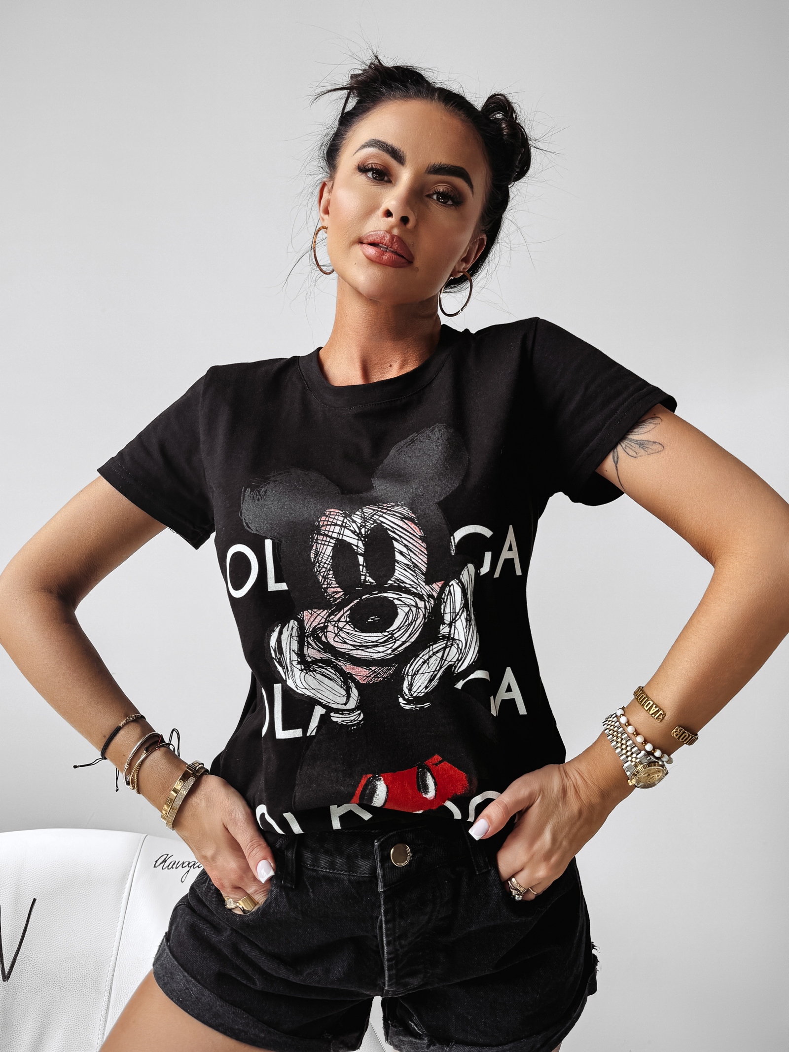 T-shirt z nadrukiem CARMINE OLAVOGA czarny