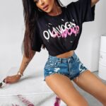 T-shirt delikatnie oversiz'owy RockStar Ola Voga czarny
