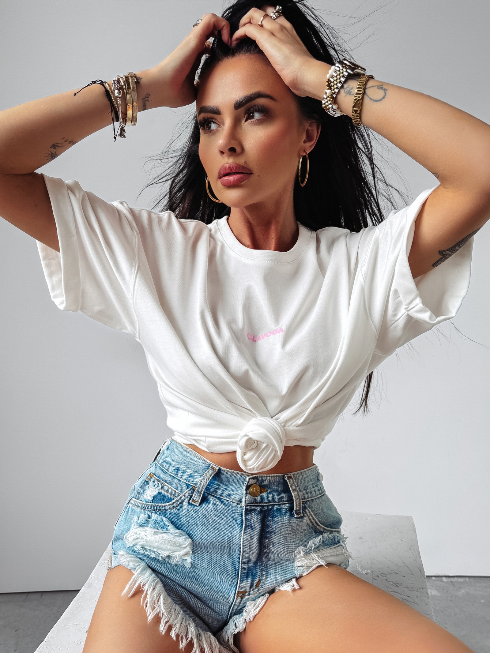 T-shirt oversize GRAVED OLAVOGA ecru T-shirt oversize GRAVED OLAVOGA ecru