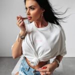 T-shirt oversize GRAVED OLAVOGA ecru