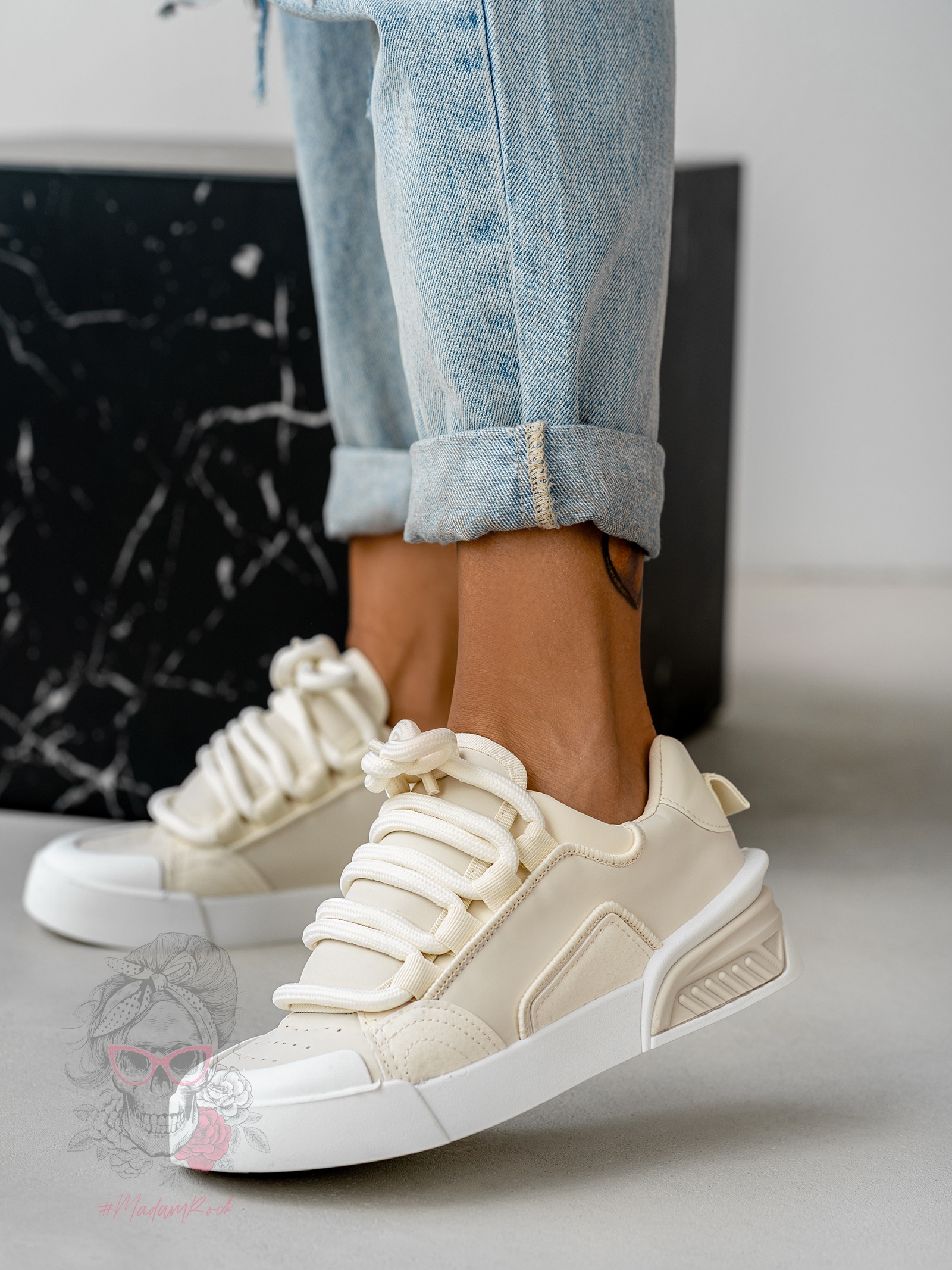 Buty sportowe Madam Dupllo beżowe