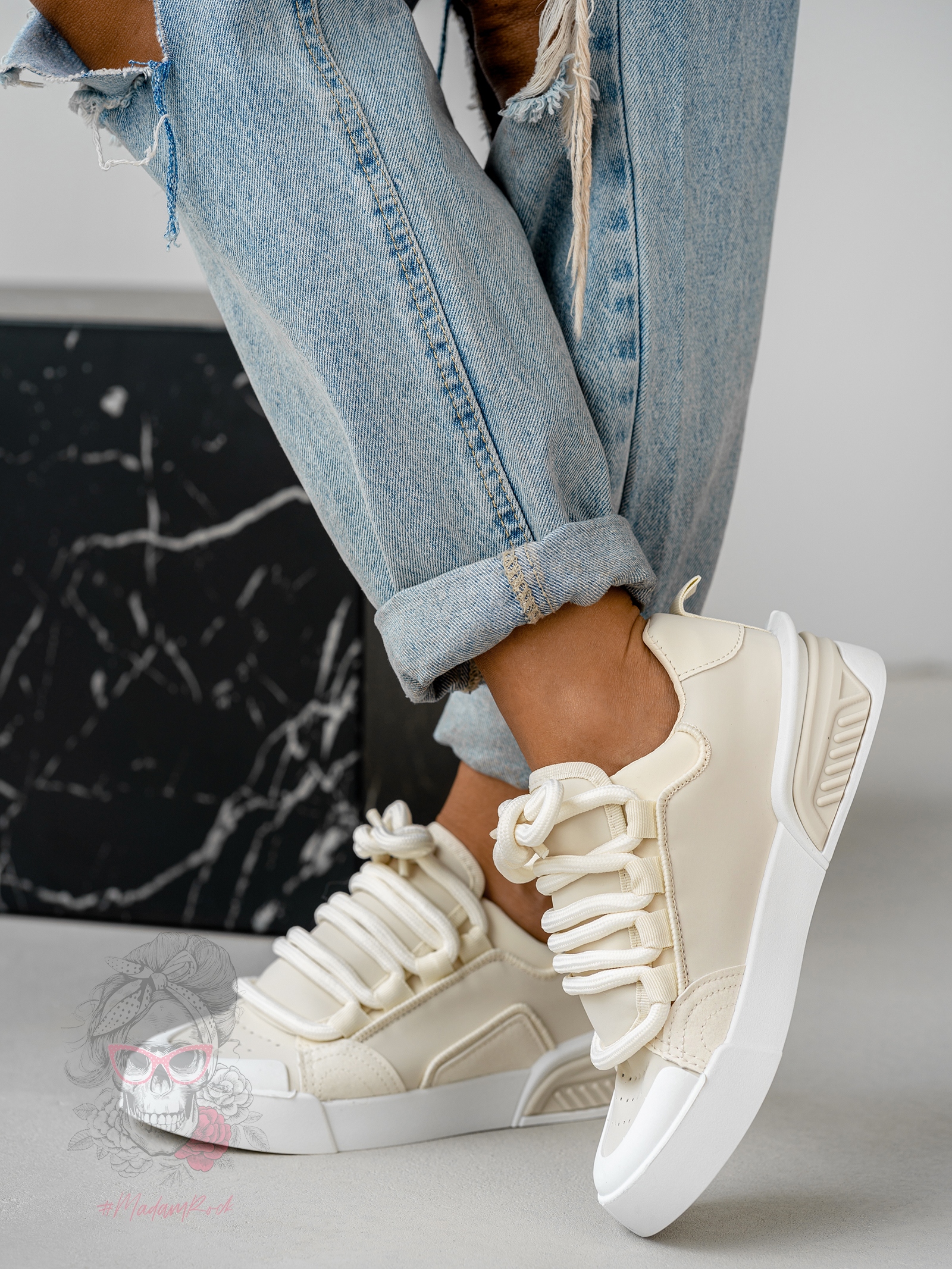 Buty sportowe Madam Dupllo beżowe