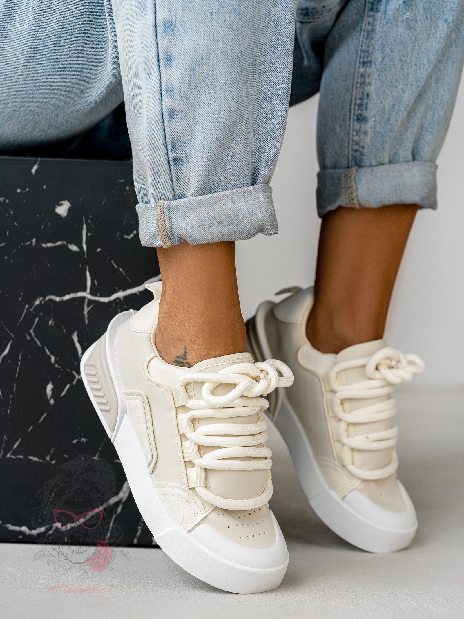 Buty sportowe Madam Dupllo beżowe