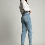 Spodnie boyfriend jeansowe Gizy niebieskie