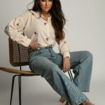 Koszula płócienna z wisienkami Cherry beżowa