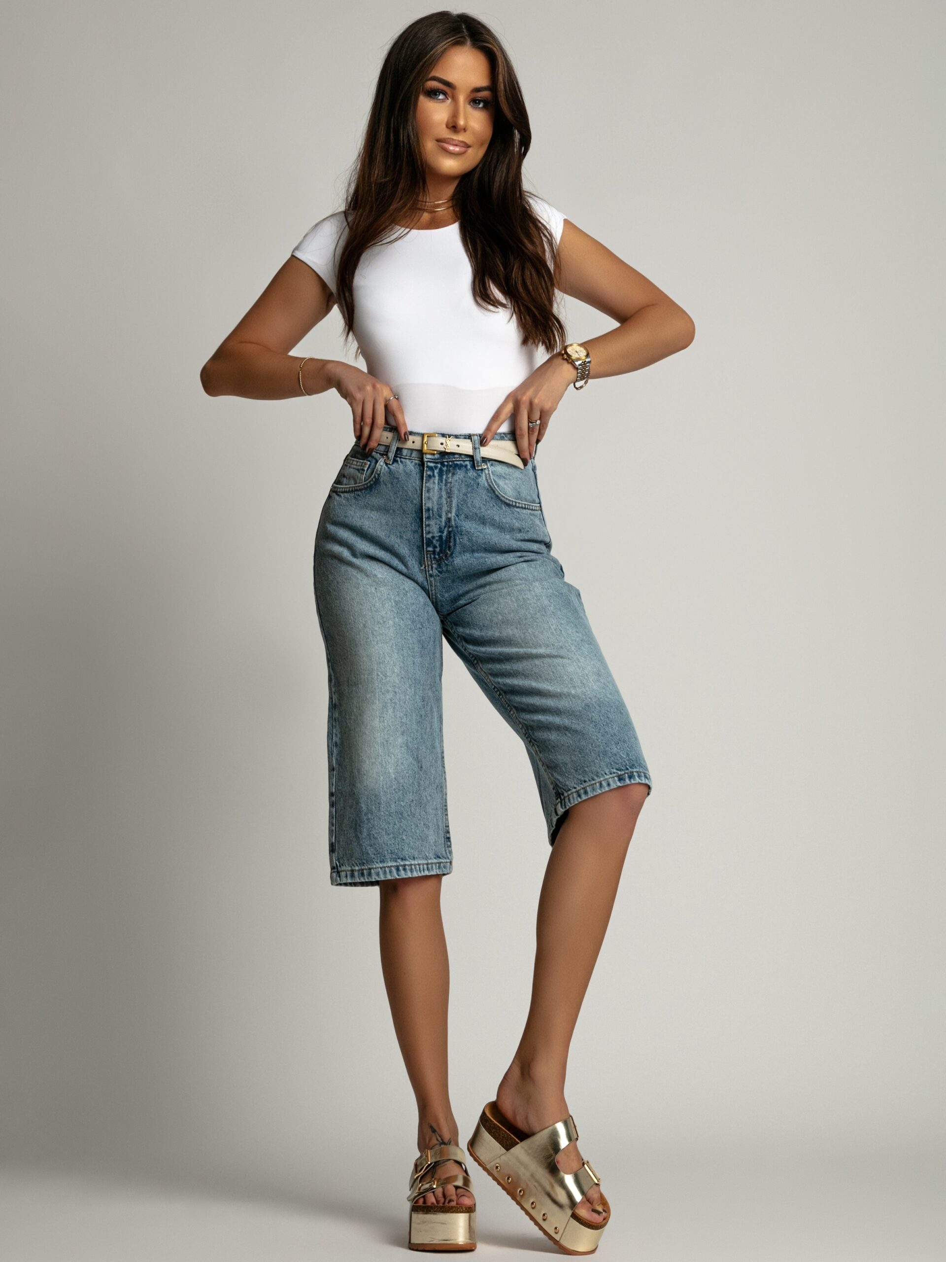 Bluzka przylegajaca Selis biała Bluzka przylegajaca Selis biała