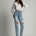 Koszula płócienna z wisienkami Cherry biała