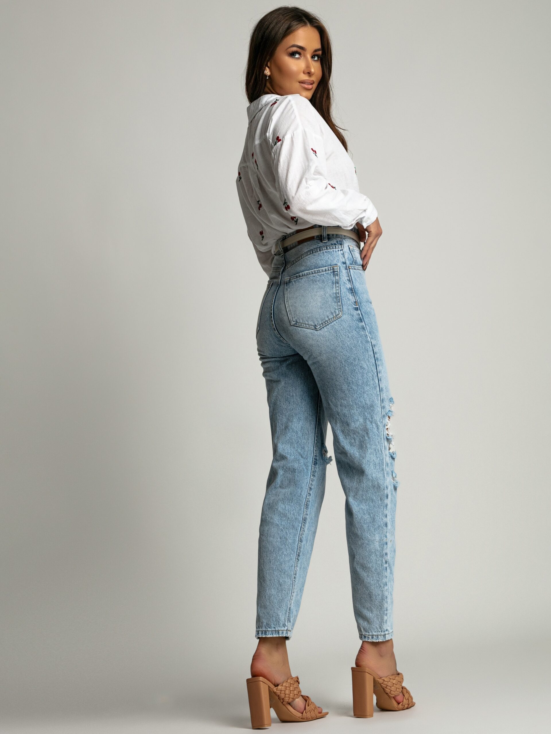 Koszula płócienna z wisienkami Cherry biała Koszula płócienna z wisienkami Cherry biała