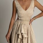 Sukienka maxi NB Merbella beżowa w panterkę