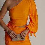 Sukienka z lycry NB Santaba pomarańczowa