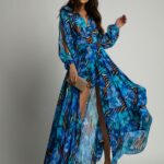 Sukienka maxi NB Oia niebieska