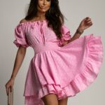 Sukienka rozkloszowana NB Balideo różowa