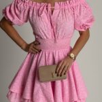 Sukienka rozkloszowana NB Balideo różowa