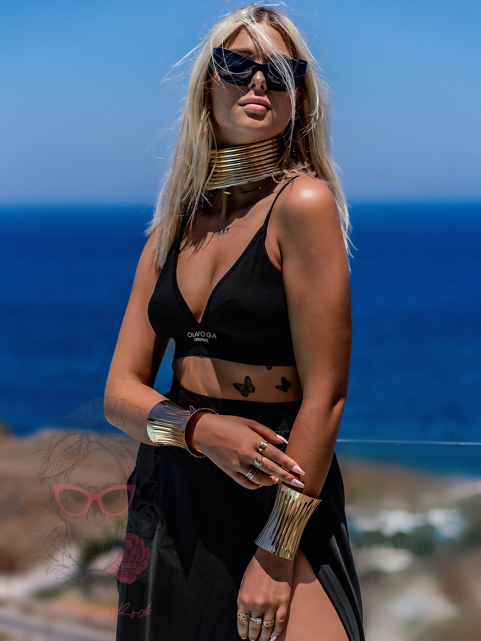 Bransoletka szeroka Cleeo złota