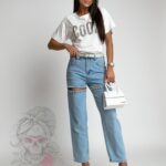 T-shirt bawełniany Cool ecru