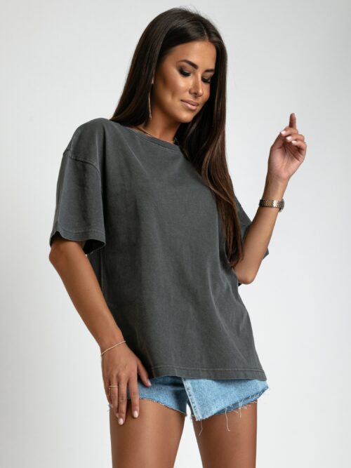 T-shirt z efektem sprania Milkit szary