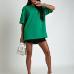 T-shirt bawełniany oversize Cokid zielony