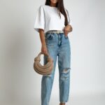 T-shirt oversize krótki Megoz biały