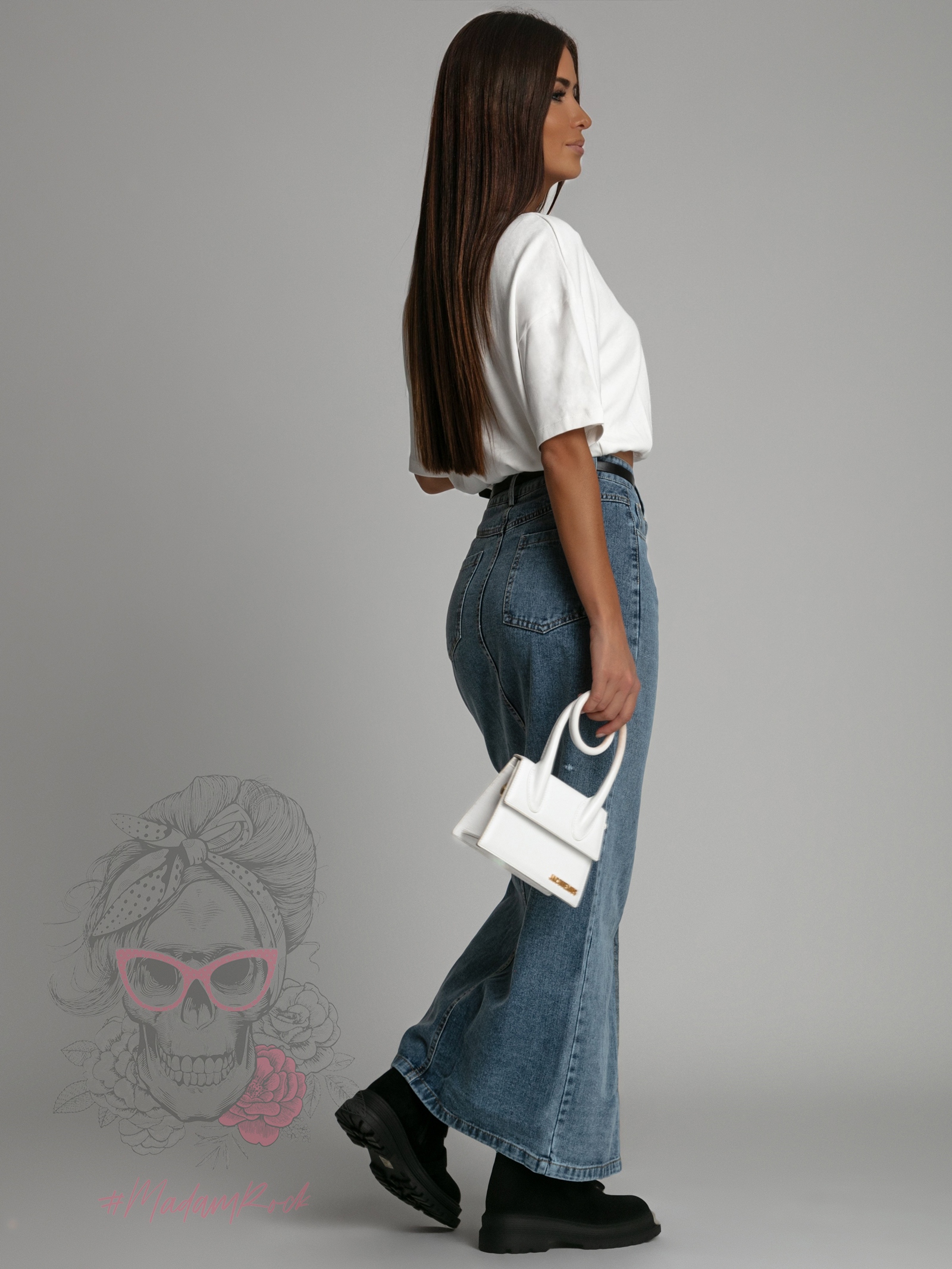 Crop top ze ściąganiem w pasie YoYo biały Crop top ze ściąganiem w pasie YoYo biały