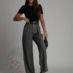 Top basic krótki t-shirt Diti czarny