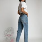 Spodnie boyfriend z napami Capco niebieskie