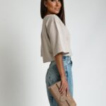 Spodnie mom fit Parli niebieskie