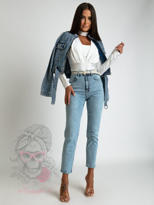 Spodnie jeansowe z wysokim stanem Fuse niebieskie