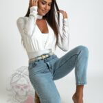 Spodnie jeansowe z wysokim stanem Fuse niebieskie