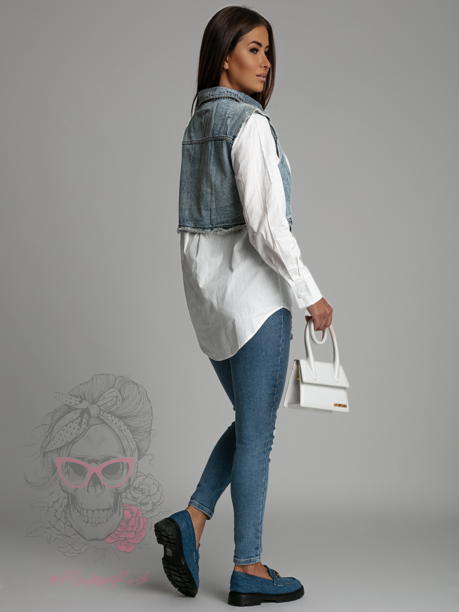 Spodnie jeansowe rurki Stylos niebieskie