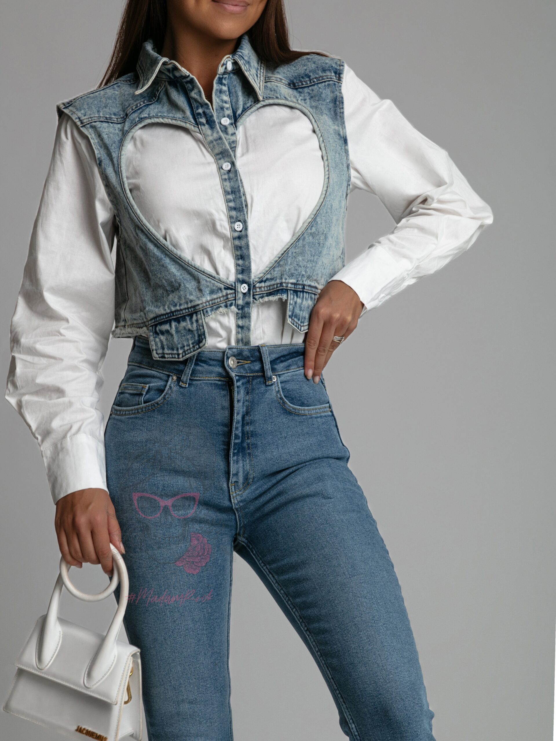 Spodnie jeansowe rurki Stylos niebieskie