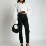 Koszula oversize do pasa Bandela biała