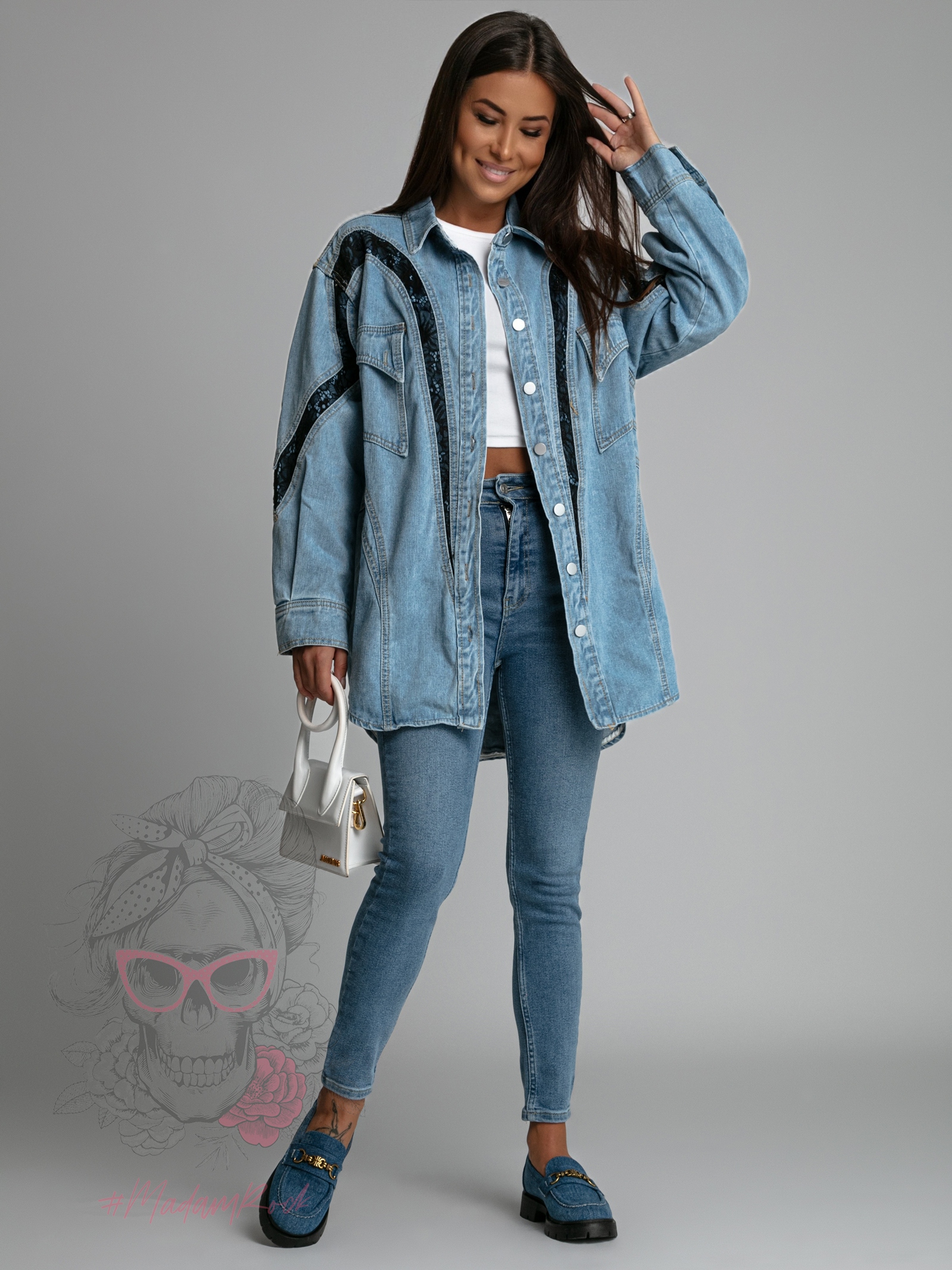 Koszula jeansowa oversize Marina niebieska Koszula jeansowa oversize Marina niebieska