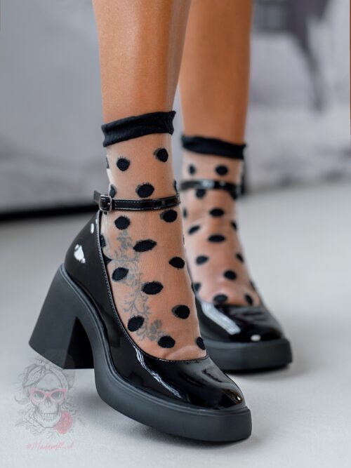 Czółenka na klocku Rock Atuta czarne