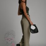 Top prążkowany bokserka Harto khaki