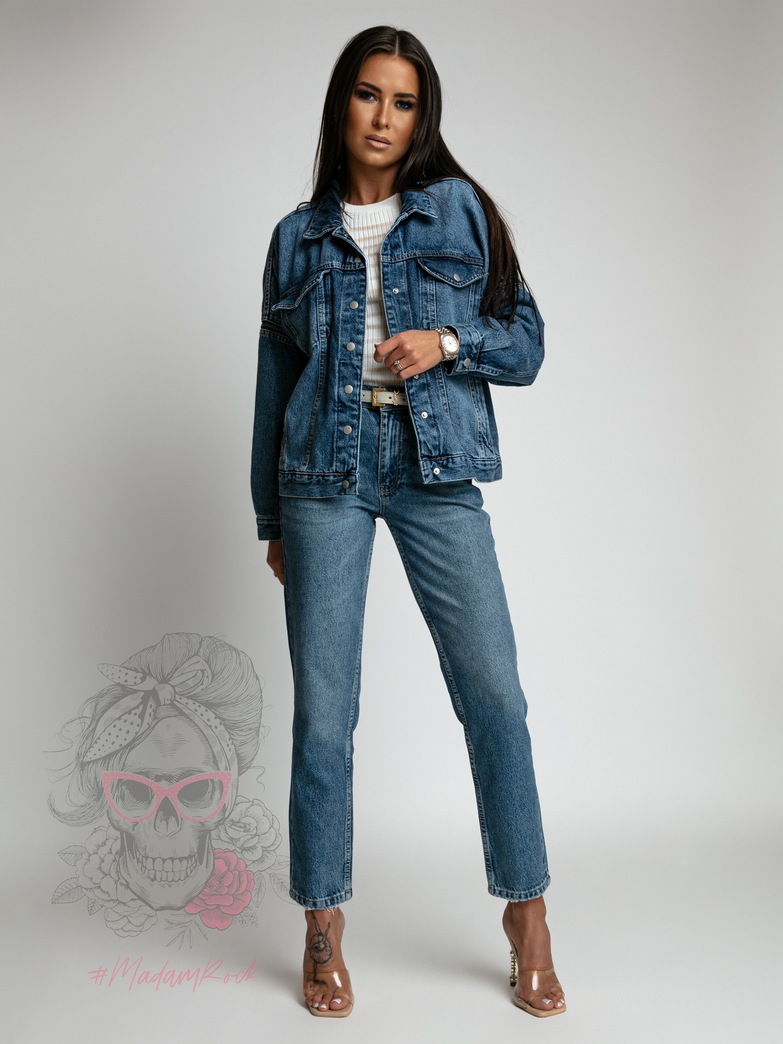 Spodnie boyfriend gładkie Opus granat Spodnie boyfriend gładkie Opus granat