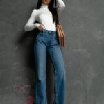 Spodnie rozszerzane Akus niebieskie