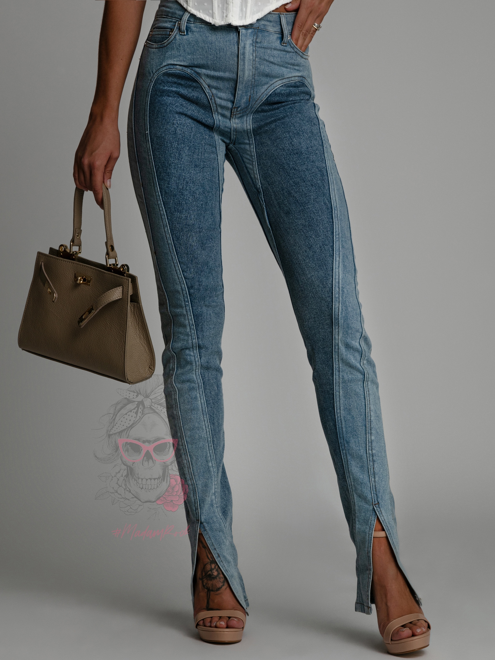 Spodnie jeansowe Valof niebieskie