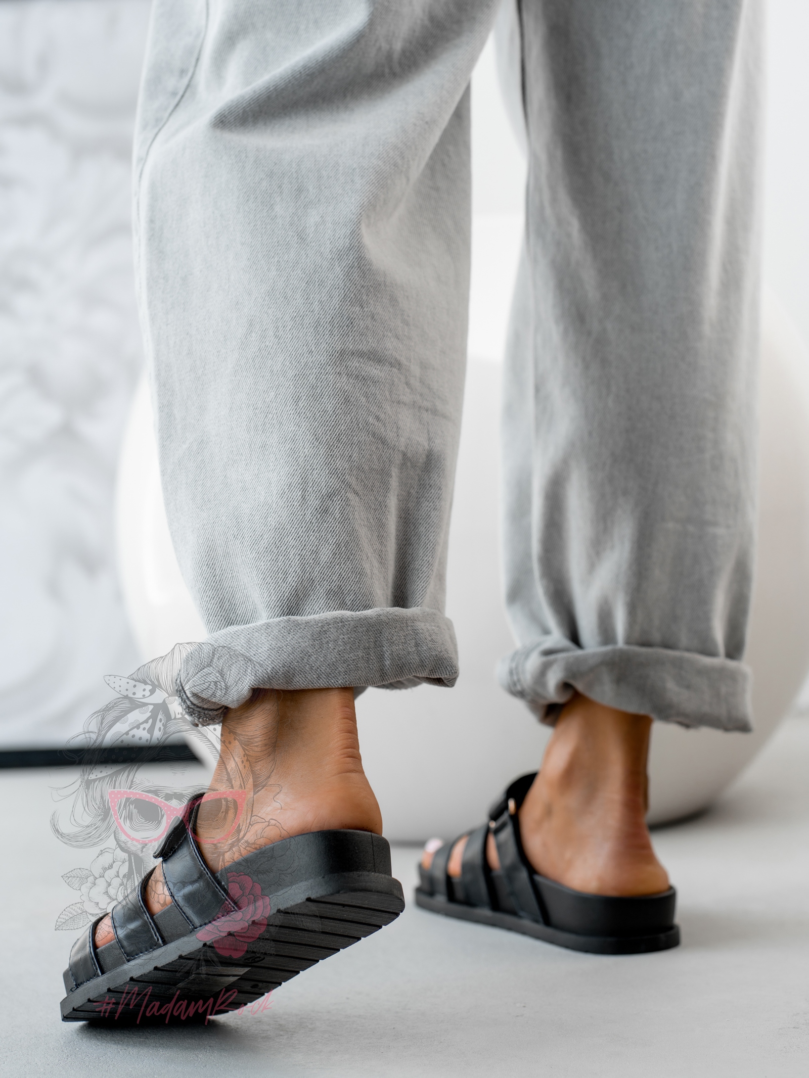 Klapki profilowane Rock Merhes czarne