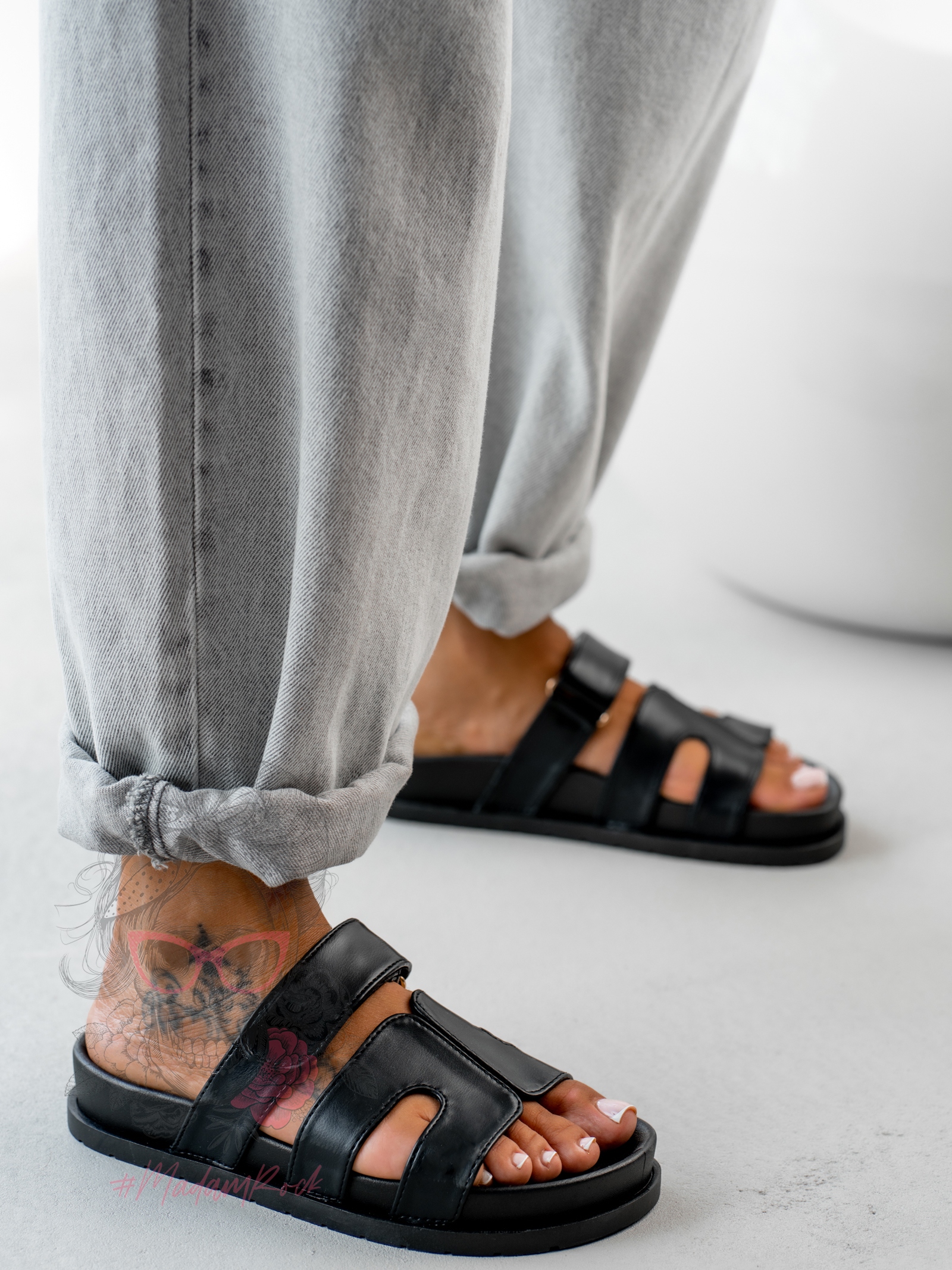 Klapki profilowane Rock Merhes czarne