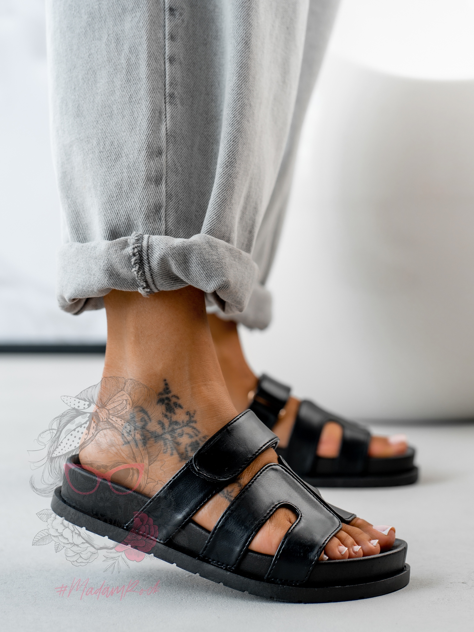 Klapki profilowane Rock Merhes czarne